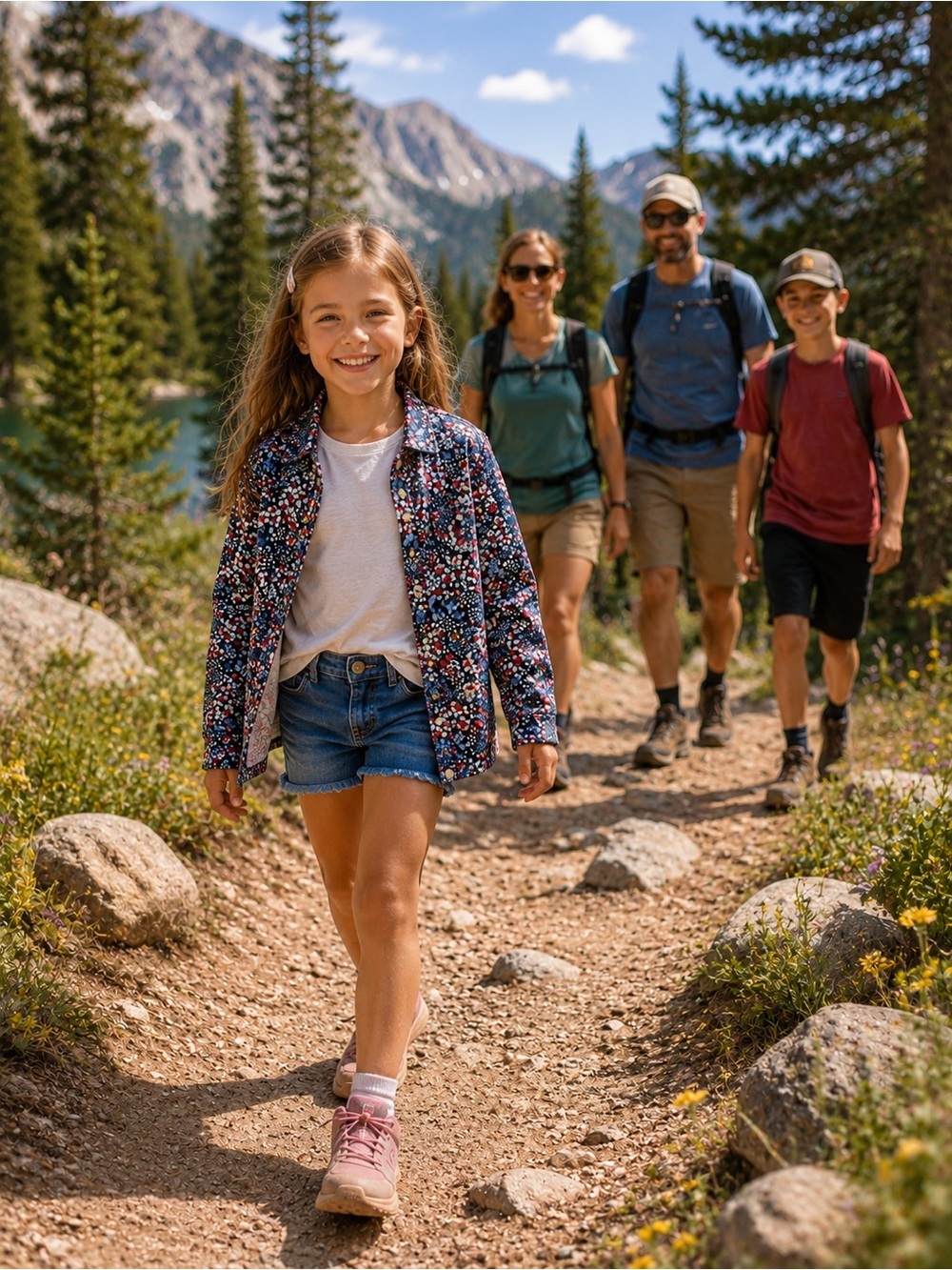 The North Face Floral Jacket Girls | Lightweight Button Up Coat Outdoor Hiking